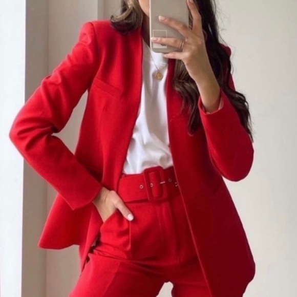 Zara Red Bloggers Favorite Suit never worn in perfect condition - Picture 14 of 14